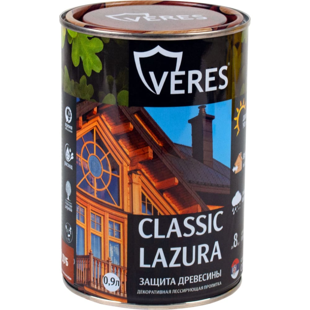 Пропитка VERES пропитка veres classic lazura 8 дуб темный 2 7 л 1 4 42026
