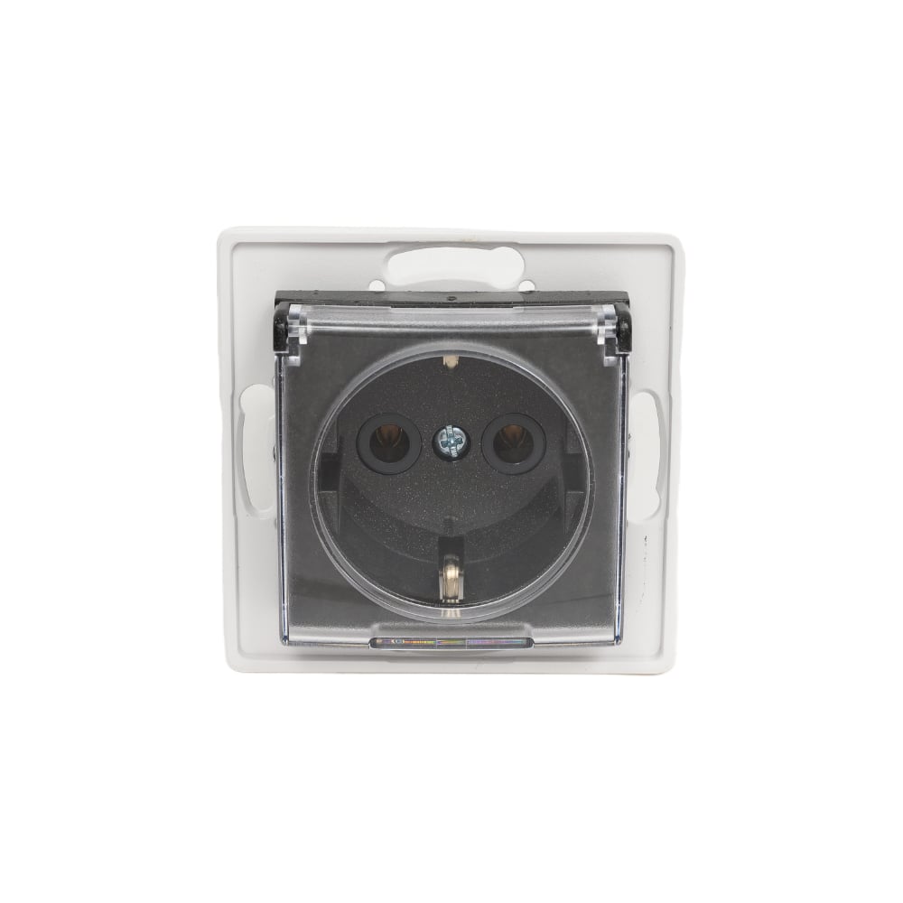 Изображение товара Механизм розетки Aling-conel PRESTIGE с заземлением и крышкой 16A 250V графитовая