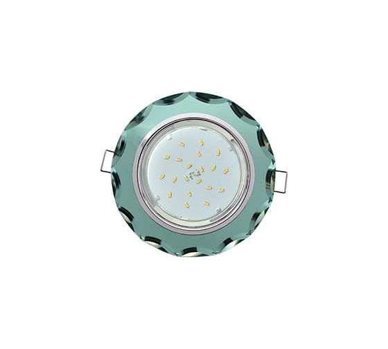 Изображение товара Светильник Ecola Gx53 h4 5313 glass стекло круг с вогнутыми гранями хром - изумруд 38x126 (к+) FC53RCECH