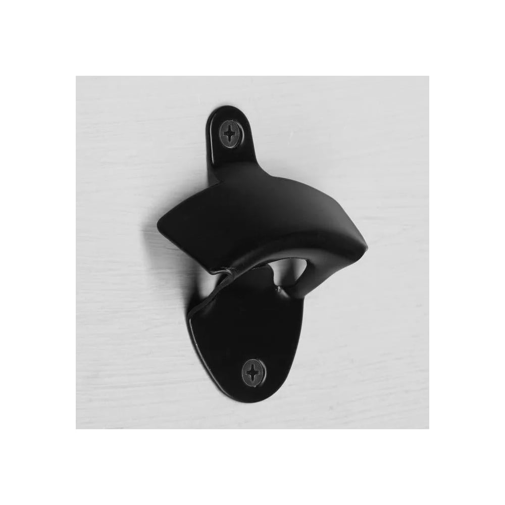 Изображение товара Настенная открывашка для стеклянных бутылок ТУНДРА черная 9917524