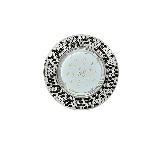 Изображение товара Светильник Ecola Gx53 h4 5319 glass круг с прозр.-черной мозаикой/фон зерк./центр.часть хром 40x123 (к+) FU53RMECB