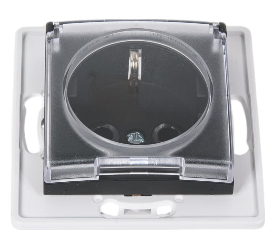 Изображение товара Механизм розетки Aling-conel PRESTIGE с заземлением с крышкой 16A 250V чёрная soft touch /арт. / 6033.E1