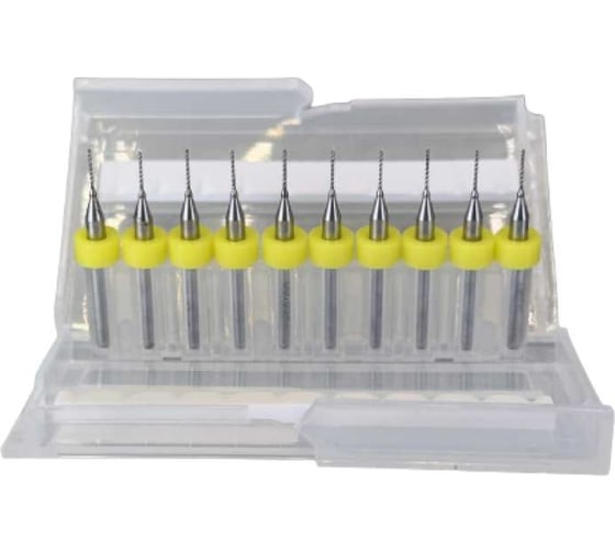 Изображение товара Микросверла твердосплавные по пластику, дереву, текстолиту, 10 шт, 0.55х12х38 мм, S=3.175 мм PROCUT DL017055