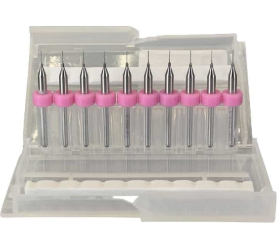 Изображение товара Микросверла твердосплавные по пластику, дереву, текстолиту, 10 шт, 0.25х10х38 мм, S=3.175 PROCUT DL017025