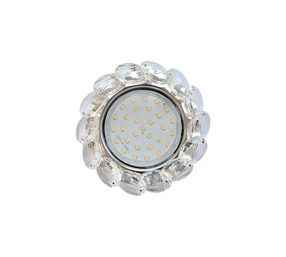 Изображение товара Светильник Ecola Gx53 h4 5342 glass круглый с большими хрусталиками прозр. /хром 56x125 (к+) FW53RVECB