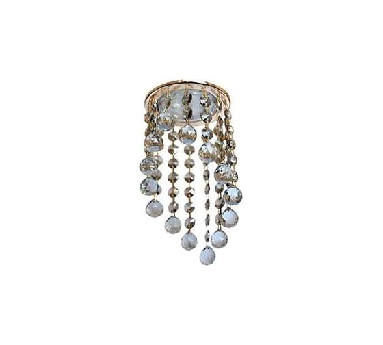 Изображение товара Светильник Ecola Gx53 h4 5344 glass круглый с большими хрусталиками на подвесе "под скос" тонированный /золото 225x110 (к+) FG53RVECB