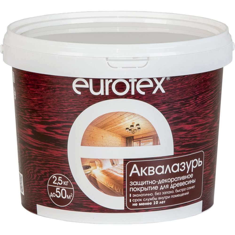 фото Защитно-декоративное покрытие для древесины eurotex олива 2.5 кг 1/4 48782