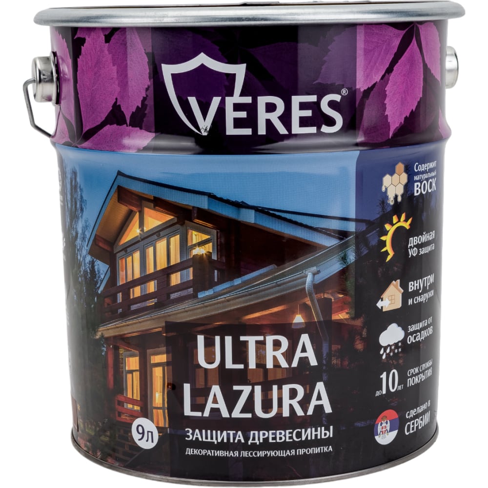 Пропитка VERES пропитка veres classic lazura 4 орех 0 9 л 1 6 42008