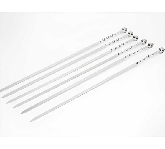 Изображение товара Набор шампуров Bikson 60х1 см, 6 шт, с вкладышем на русском языке СП2364