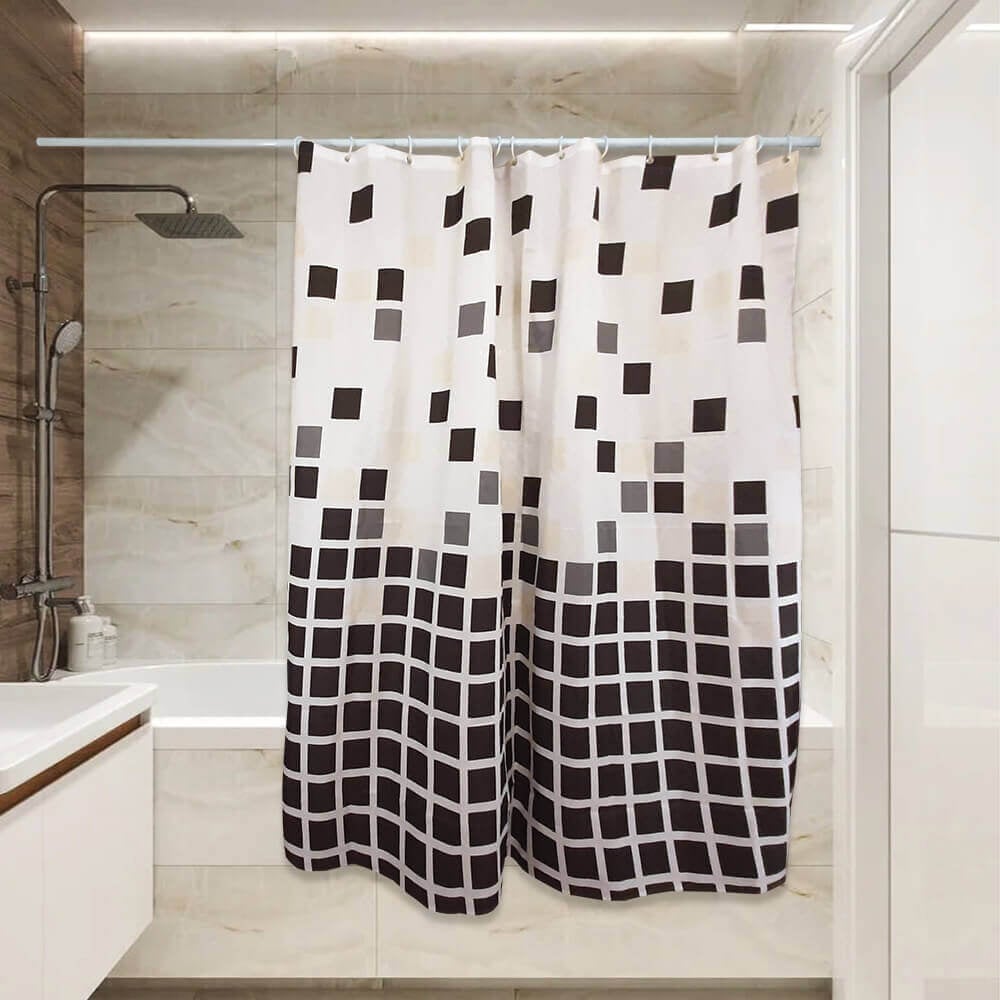 Изображение товара Штора для ванной Сантис тканевая мозаика коричневая 180x180 см