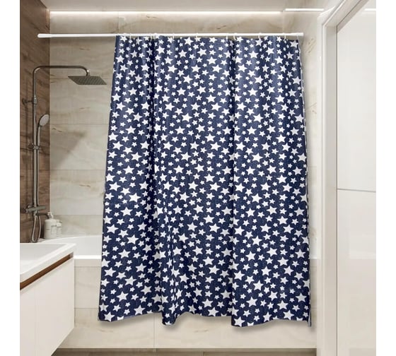 Изображение товара Штора для ванной Сантис peva 54 г/кв.м pv-102 звездная ночь 180x180 см 036969