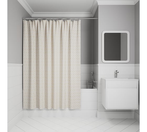 Изображение товара Штора для ванной IDDIS 200x240 см, полиэстер, белый BG03P24i11