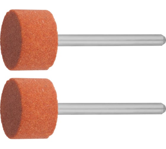 Изображение товара Шлифовальный абразивный круг Зубр на шпильке P 120 d 15x10x3.2 мм L 45 мм 2 шт. 35910