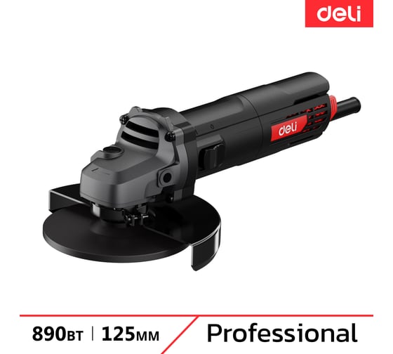 Изображение товара Профессиональная угловая шлифмашина болгарка DELI DE-JM125-4E 890 Вт, диск 125 мм, 12000 об/мин, Ultra Motor 134522