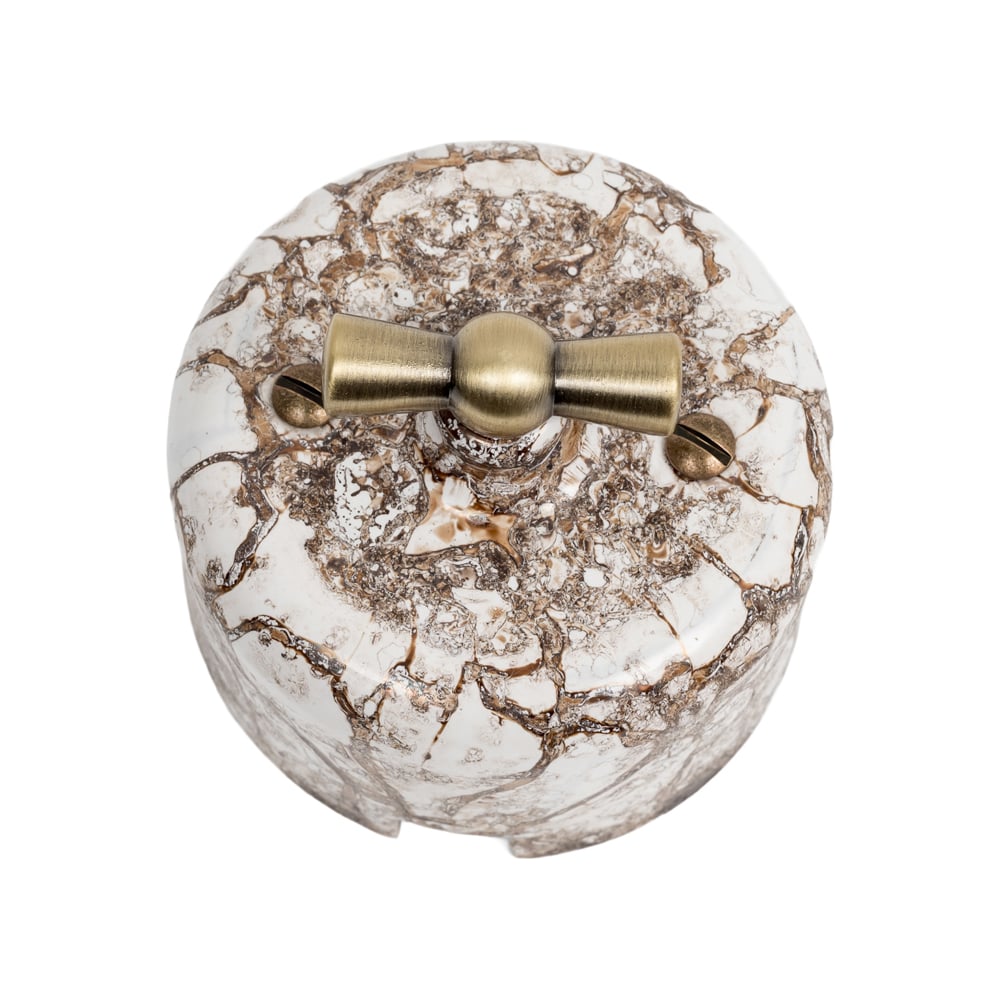 Изображение товара Выключатель Bironi 2 клавишный серия ришелье R керамика мрамор накладной монтаж