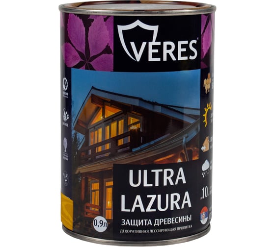 Изображение товара Пропитка Veres Ultra Lazura №2 сосна 0.9 л 1/6 42036