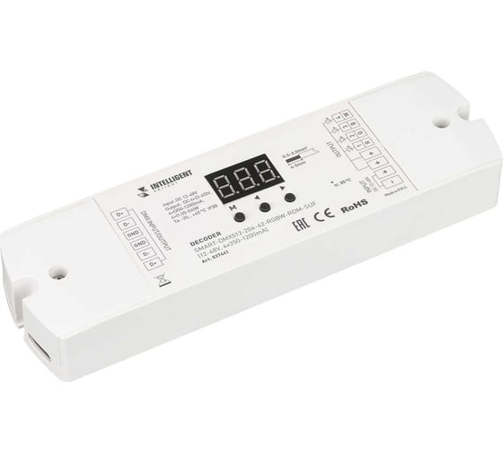 Изображение товара Декодер INTELLIGENT ARLIGHT SMART-DMX512-204-62-RGBW-RDM-SUF IARL, IP20, пластик 037441