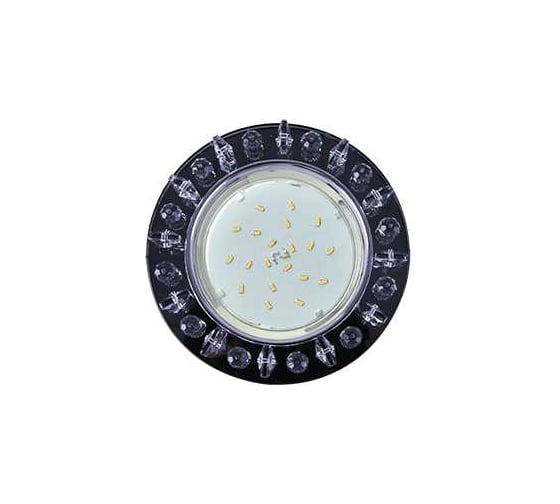 Изображение товара Светильник Ecola Gx53 h4 5361 glass круг с квадратными прозрачными стразами /фон черн./центр.часть хром 52x120 (к+) FX53RNECB