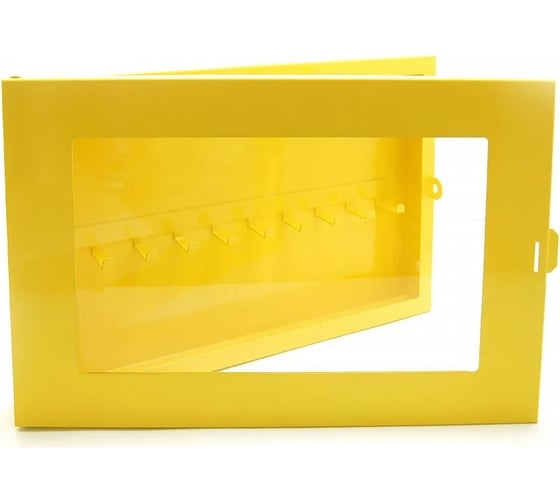 Изображение товара Станция замковая стальная Точка Безопасности на 40 замков, сталь 1.5 мм, 482х305х55 мм, количество крюков внутри – 20, желтый gwrZAM40