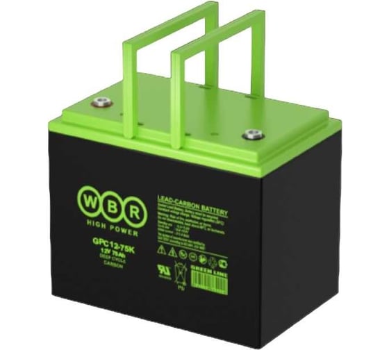 Изображение товара Аккумуляторная батарея карбоновая WBR GPC12-75K 12В, 75 Ач УТ-00000318
