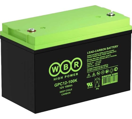 Изображение товара Аккумуляторная батарея карбоновая WBR GPC12-100K 12В, 100 Ач УТ-00000320