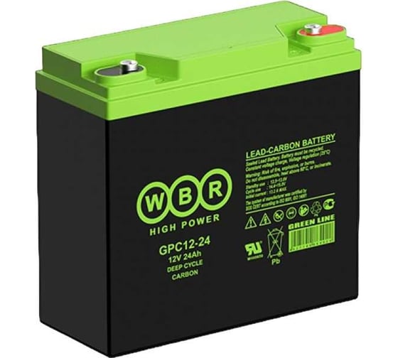 Изображение товара Аккумуляторная батарея карбоновая WBR GPC12-24 12В, 24 Ач УТ-00000302