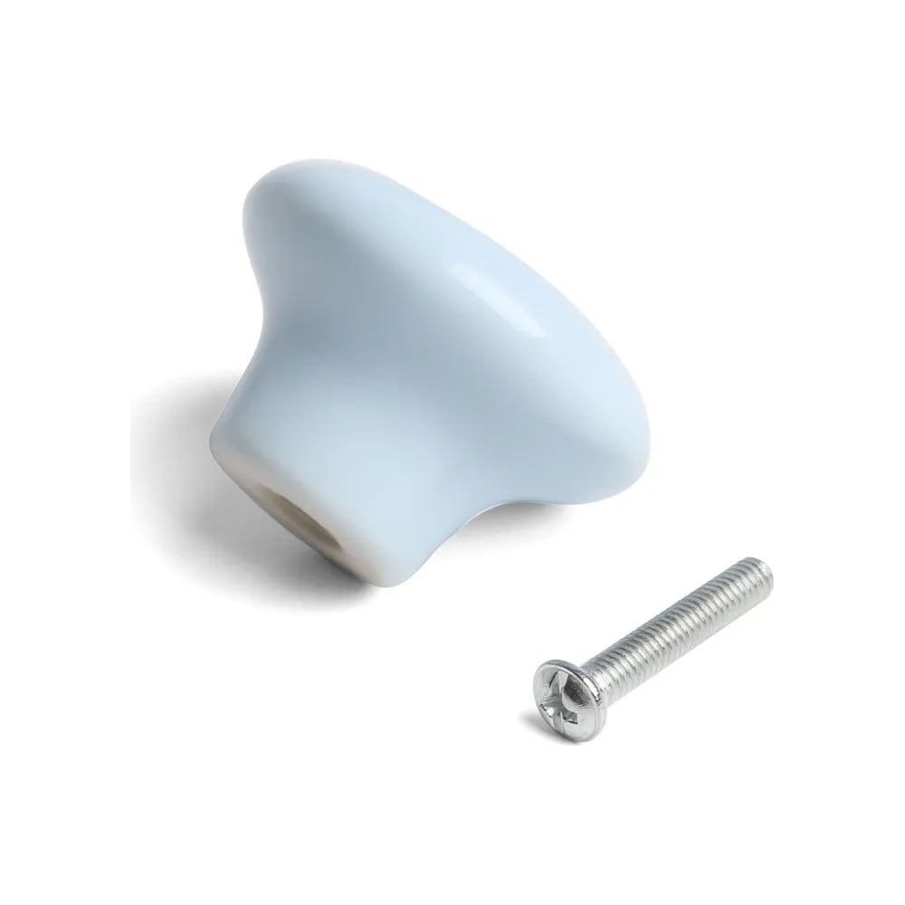 Изображение товара Керамическая ручка-кнопка ТУНДРА Ceramics 002 голубая для мебели