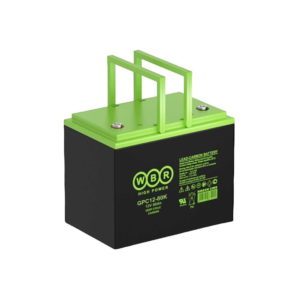 Изображение товара Аккумулятор карбоновый WBR GPC12-80K 12В 80 Ач AGM промышленный аккумулятор