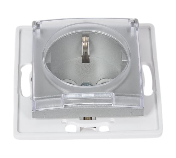 Изображение товара Механизм розетки Aling-conel PRESTIGE с заземлением с крышкой 16A 250V серебряная /арт. / 6033.S