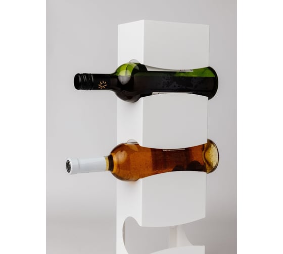 Изображение товара Подставка для бутылок НАЮ "Бутылочница для вина" 3 секции, белая ББ-30