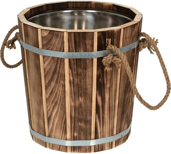 Изображение товара Запарник Банные Штучки 12 л, с нержавеющей вставкой, обожжённая липа, 33239