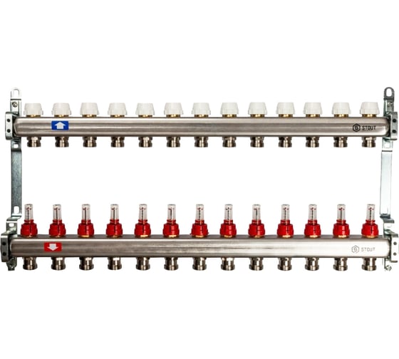 Изображение товара Коллектор STOUT 13 выходов нержавеющая сталь без расходомеров SMS 0922 000013 RG008P0S9Q2KQ0