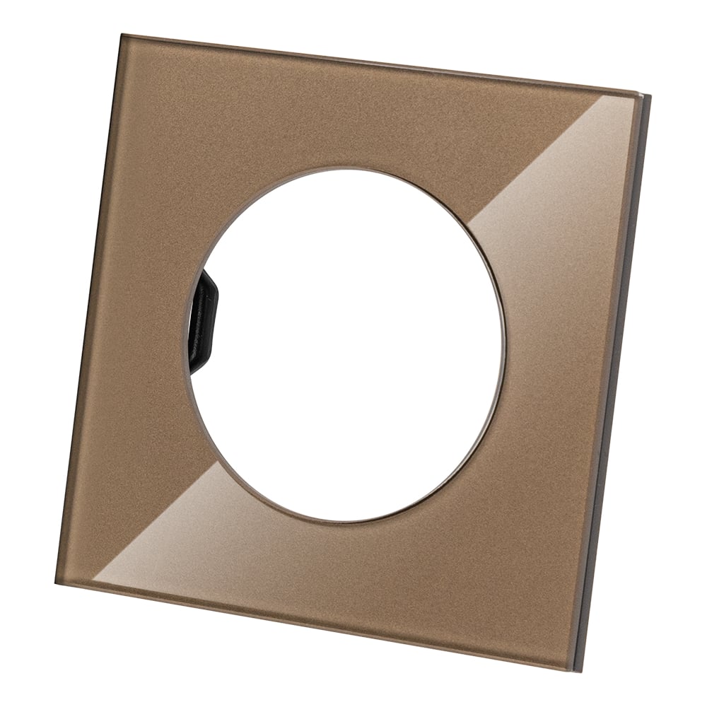 Изображение товара Рамка TDM ELECTRIC одиночная бронза со стеклом серия Байкал SQ1819-0402