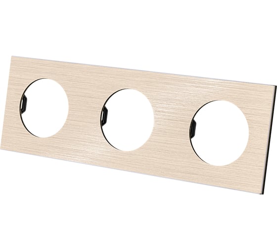 Изображение товара Тройная рамка TDM ELECTRIC шампань, алюминий, шлифованный, "байкал" SQ1819-0562