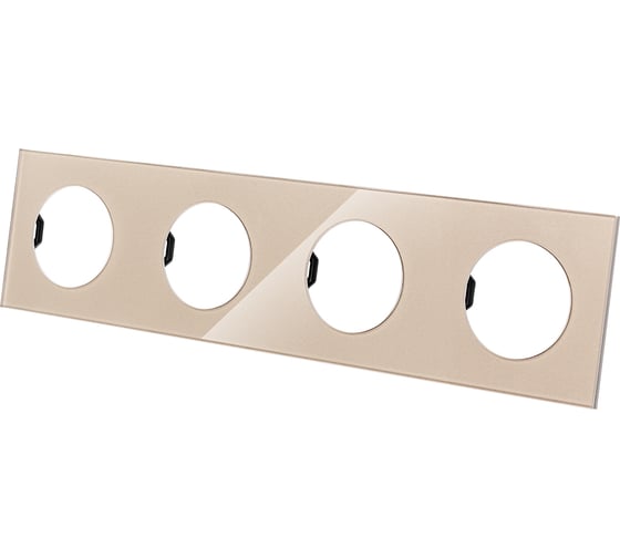 Изображение товара Четверная рамка TDM ELECTRIC постовая шампань, стекло, "байкал" SQ1819-0505