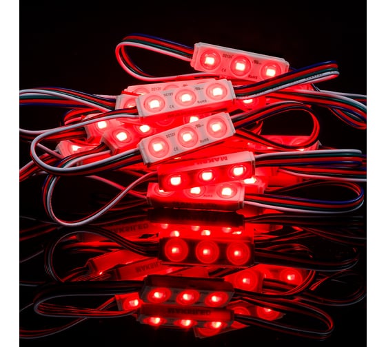 Изображение товара Светодиодный модуль MAKSILED 20 шт./гирлянда 0.65 Вт, 12 В, ip65, 3smd 2835 rgb, ML-M3RGB-MINI