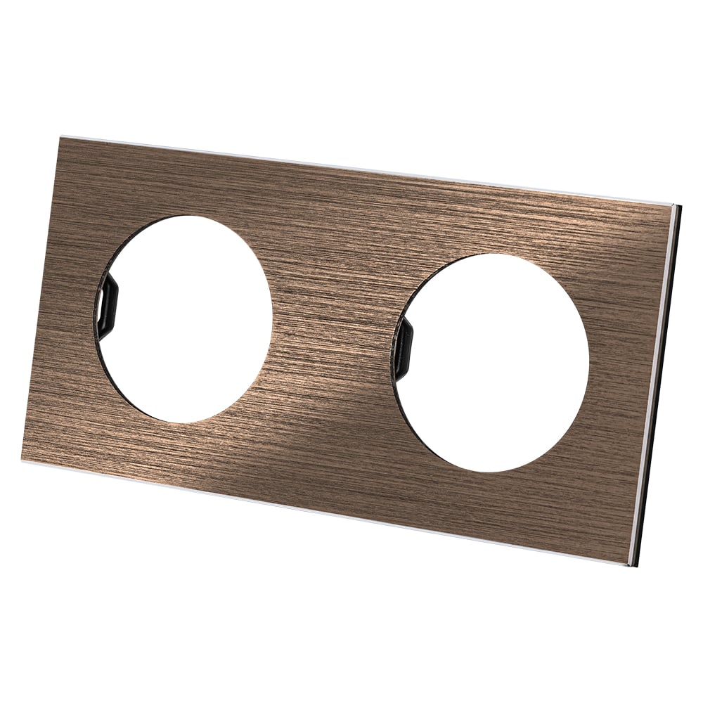 Изображение товара Двойная рамка TDM ELECTRIC бронза, алюминий, шлифованный, "байкал" SQ1819-0461