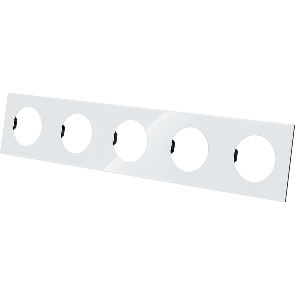 Изображение товара Пятипостовая рамка TDM ELECTRIC хрустально-белая, стекло, "байкал" SQ1819-0006