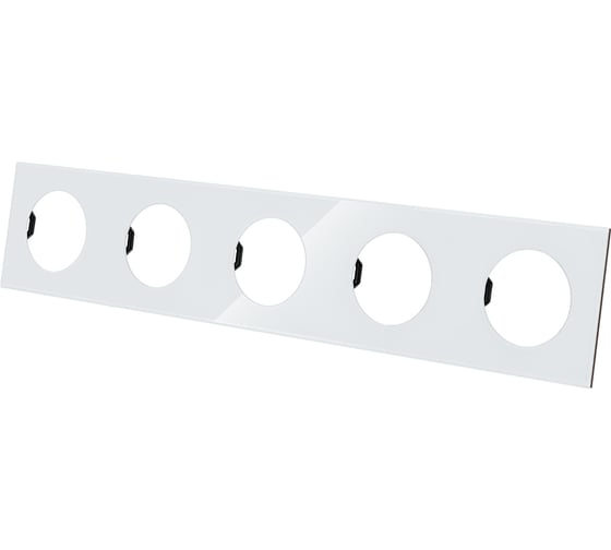 Изображение товара Пятипостовая рамка TDM ELECTRIC хрустально-белая, стекло, "байкал" SQ1819-0006