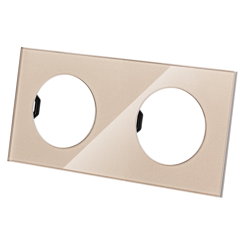 Изображение товара Двойная рамка TDM ELECTRIC постовая шампань стекло серия Байкал