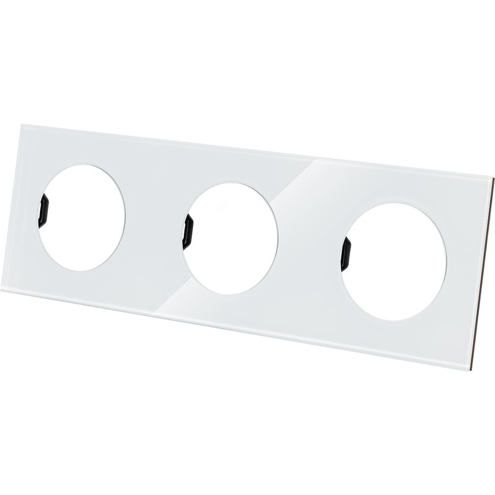 Изображение товара Тройная рамка TDM ELECTRIC хрустально-белая, стекло, "байкал" SQ1819-0004