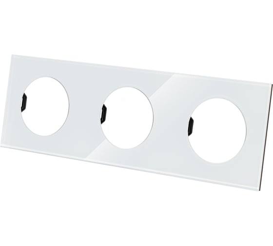 Изображение товара Тройная рамка TDM ELECTRIC хрустально-белая, стекло, "байкал" SQ1819-0004