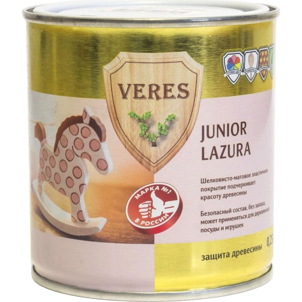 фото Пропитка veres junior lazura №1 бесцветный 0.25 л 1/6 48843