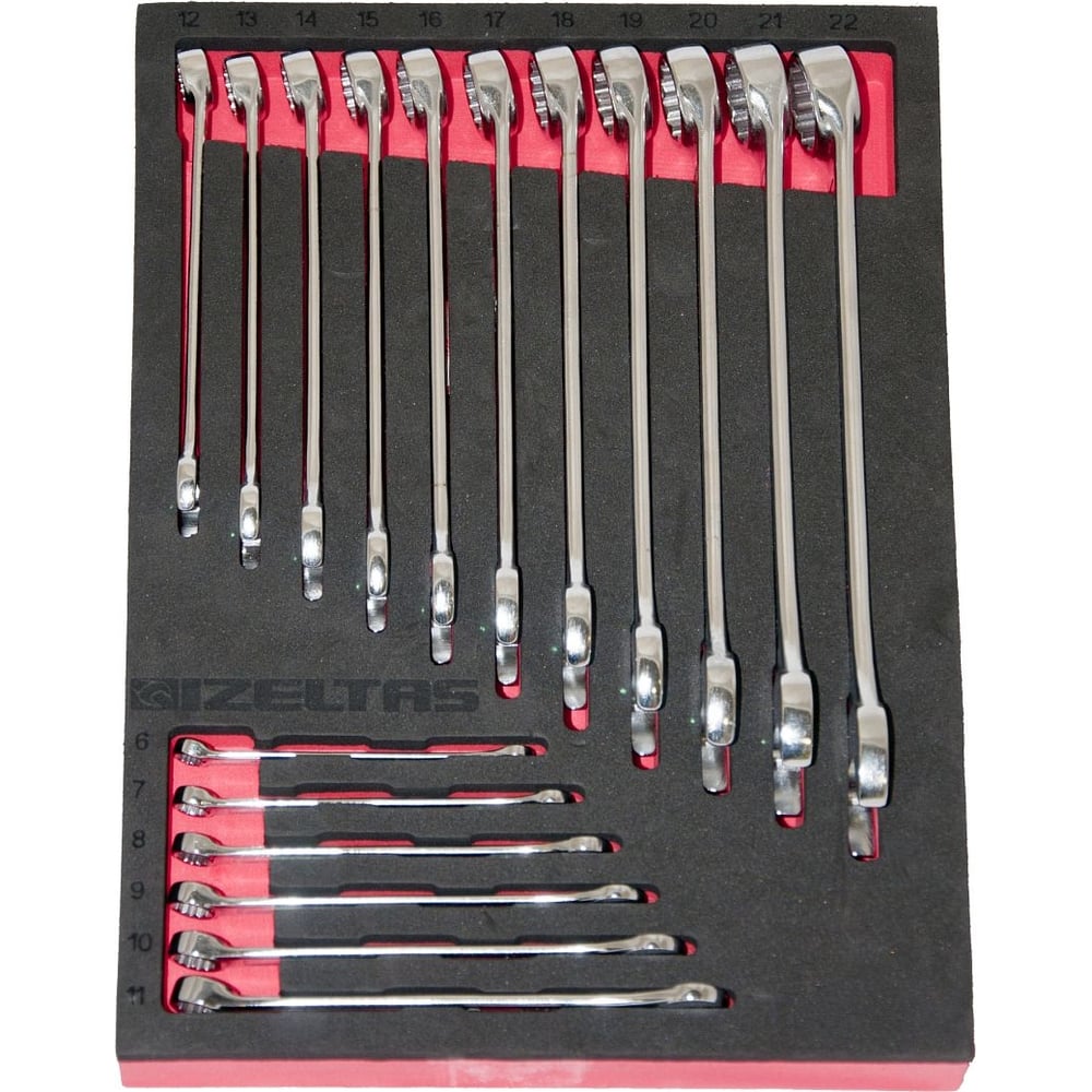 Изображение товара Набор комбинированных ключей IZELTAS 230x335 мм, 17 предметов