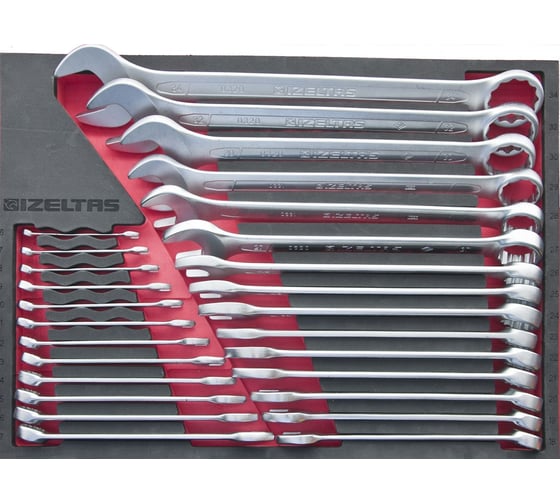 Изображение товара Набор комбинированных ключей в ложементе IZELTAS 460x335 мм, 27 предметов 2965905920