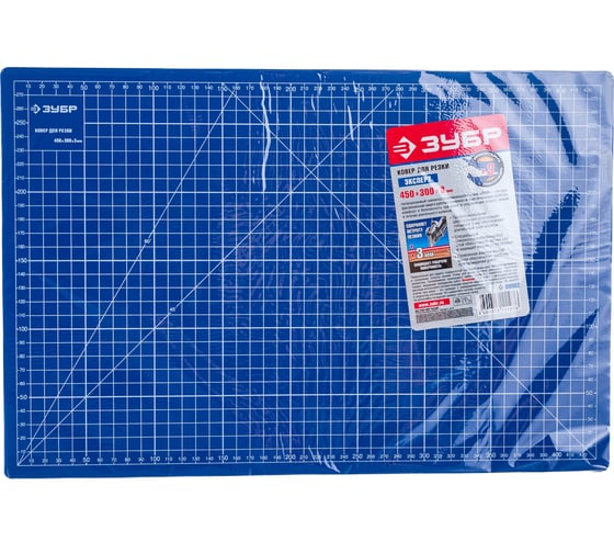 Изображение товара Непрорезаемый коврик Зубр Эксперт 3 мм цвет синий 450x300 мм 09902