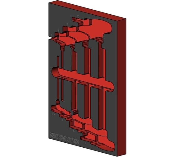 Изображение товара Пустой ложемент для шестигранных ключей с Т-образной рукояткой IZELTAS 8 предметов 2955905510