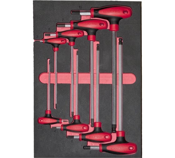 Изображение товара Набор шестигранных ключей IZELTAS Ш/Г с Т-рукояткой, ложемент, 230x335, 8 предметов 2965905510