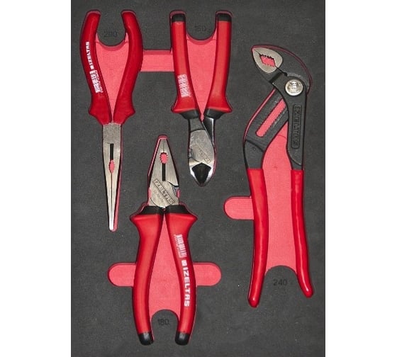 Изображение товара Набор шарнирно-губцевого инструмента IZELTAS ложемент, 230x335 4 предмета 2965905600