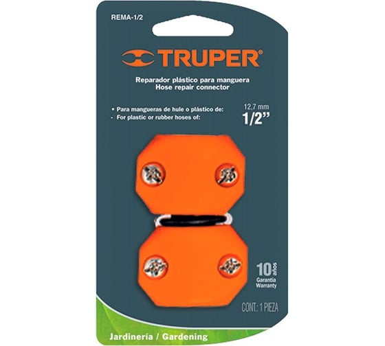 Изображение товара Пластиковый коннектор Truper для шланга 1/2" папа REM-1/2 12710